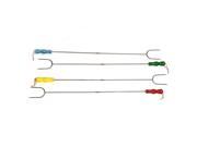 Sunnydaze 4 Piece 32 Inch Marshmallow Roasting Skewer Set with Multi Colored Handles