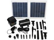 Sunnydaze Solar Pump and Solar Panel Kit with Battery Pack and LED Light 396 GPH 120 Inch Lift
