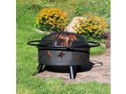 Sunnydaze 30 Inch Stars and Moons Wood Burning Fire Pit with Wood Grate and Spark Screen