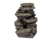 Sunnydaze Rock Falls Fountain with LED Lights 27 Inch Tall