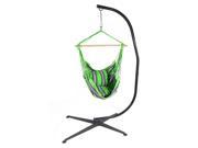 Sunnydaze Hanging Hammock Chair Swing and C Stand Set Midnight Jungle for Indoor or Outdoor Use Max Weight 265 pounds Includes 2 Seat Cushions