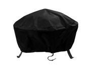 Sunnydaze Durable Weather Resistant Round Fire Pit Cover with Drawstring and Toggle Closure Black PVC 36 Inch Diameter