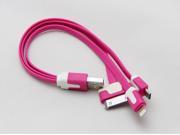 Pink Purple 3 in 1 USB Charging Cable For iPhone iPad iPod iphone 6 6Plus ipad air ipad mini with Retina Display Samsung Galaxy Smartphone Tablet