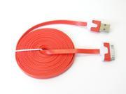 10 Feet Red USB Charging Charger Sync Data Cable Cord for iPhone 1 3G 3GS 4 4S iPad 1 2 3 iPod Touch 1 2 3 4