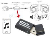 Eagle Eyes Black Bluetooth Music Stereo Wireless Audio Receiver Adapter for AUX IN Home Car PC Speaker System