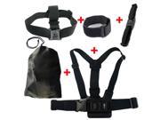 Shoulder Head Helmet Strap Belt Mount Wifi Wrist Band W Storage Bag for GoPro Hero 3 2