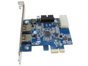 WBTUO LT103 PCI E 2 Port USB 3.0 20 Pin Vertical Plug Expansion Card for Desktop