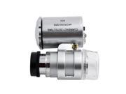 F08505 Mini Pocket 60x LED Microscope Magnifier Magnifying Loupe with UV LED