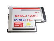 Q00421 WBTUO Notebook 54MM Expand Express Card 2 Port USB3.0 Adapter Converter