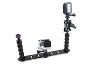 Dual Handheld Selfie Monopod Diving Underwater Light Arm Aluminum Mount for GoPro HERO 3 3 4 Xiaoyi Camera