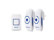 Forecum 8F Smart Home Wireless Waterproof Doorbell 1 Doorbell Button with 2 Doorbell Receivers Remote Control Digital Doorbell