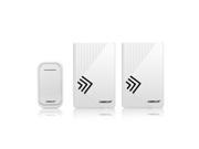 Forecum 10F 1 Button with 2 Receivers Wireless Doorbell Smart Home Waterproof DC Door Bell 36 Chimes 80M Range for Home Office