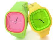 Zgo Summer Casual Rhinestone Candy Contrast Color Jelly Watch Sports Watch Quartz Watch