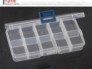 Transparent Plastic Detachable 10 Grid Empty Jewelry Bead Storage Box Case For Nail Art Tips Gems