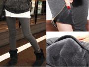 9 Length Fleece Thicken Winter Warm With Zip Tights Leggings pants Skinny For lady woman