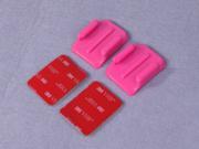 2pcs Curved Surface Mount W 3M Adhesive Sticky Helmet Mount Pink For GoPro HD Hero2 Hero3 Camera