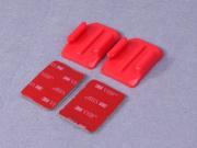 2pcs Curved Surface Mount W 3M Adhesive Sticky Helmet Mount Red For GoPro HD Hero2 Hero3 Camera
