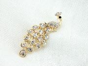 Shining Alloy Rhinestone Peacock Style Costume Crown Brooch Decorative Brooch Pin for Woman Girl