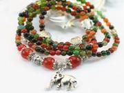 Fashion Women s Mascot Thailand Elephant Imitation Onyx Beads Multilayer Bracelet Chain Bangle