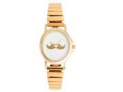 Vintage Golden Color Metal Band Moustache Pattern Wrist Watch Bracelet Best Gift For Girlfriend Lady Female