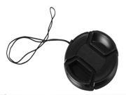 Center Pinch Snap on Front Lens Cap 49 mm W Anti lost Rope for Sony Canon Nikon Fuji Pentax Alpha Olympus DSLR