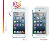 rooCASE 4 Pack x2 Anti Glare Matte and x2 HD Screen Protector for iPod Touch 5