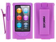 rooCASE Hybrid Skin Case with Holster for iPod Nano 7th Generation Purple