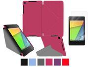 roocase Google Nexus 7 2013 Case Bundle Slim Shell Origami Folio Stand Smart Cover Supports Auto Sleep Wake with Ultra HD Clear Screen Protector for Nexus 7