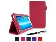 rooCASE Samsung Galaxy Tab 3 7.0 Case Dual Station PU Leather 7 Inch 7 Cover with Stylus MAGENTA
