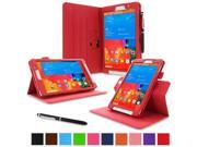 rooCASE Samsung Galaxy Tab Pro 8.4 Case Dual View Multi Angle Stand 8.4 Inch 8.4 Tablet Case RED With Auto Wake Sleep Cover