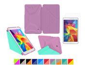 Galaxy Tab 4 8.0 Case roocase Origami 3D Slim Shell Case [Radiant Orchid Mint Candy] Smart Cover Bundle with HD Clear Screen Guard for Samsung Galaxy Tab 4 8.