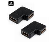 GearIt 2 Pack HDMI Coupler Adapter 90 Degree Right Angle Vertical Flat Female to Female Gold Plated Connector Lifetime Warranty