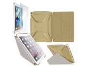 iPad Air 2 Case roocase Origami 3D iPad Air 2 2014 Slim Shell Folio Cover with Tempered Glass Screen Protector for Apple iPad Air 2 2014 Champagne Gold C