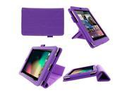 rooCASE Origami Dual View Purple Vegan Leather Folio Case Cover for Google Nexus 7 Tablet NOT Compatible with 2013 Nexus 7 2 FHD