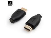 GearIt 2 Pack Micro HDMI Adapter HDMI Male Type A to Micro HDMI Female Type D Gold Plated Connector Converter Adapter Lifetime Warranty