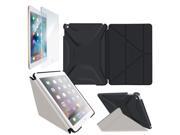 iPad Air 2 Case roocase Origami 3D iPad Air 2 2014 Slim Shell Folio Cover with Tempered Glass Screen Protector for Apple iPad Air 2 2014 Granite Black Co