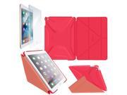 iPad Air 2 Case roocase Origami 3D iPad Air 2 2014 Slim Shell Folio Cover with Tempered Glass Screen Protector for Apple iPad Air 2 2014 Persian Rose Rud