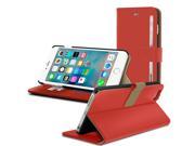 iPhone SE Case rooCASE Detachable Leather Wallet Folio Case Cover Stand for iPhone SE 5s 5 Red