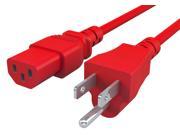 GearIt 18 AWG Universal Power Cord NEMA 5 15P to IEC320 C13 [UL Listed] Red 3 Feet 0.9 Meters