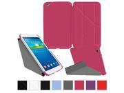 rooCASE Samsung Galaxy Tab 3 8.0 Case Origami Slim Shell 8 Inch 8 Cover with Landscape Portrait Typing Stand MAGENTA With Auto Wake Sleep Smart Cover