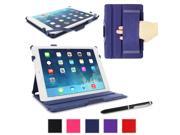 iPad Air Case Apple iPad Air 1 Case rooCASE Slim Fit Leather PU Lightweight Folio Stand Smart Cover Auto Sleep Wake for Original iPad Air 1 Navy