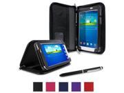 rooCASE Samsung Galaxy Tab 3 7.0 Case Executive Portfolio Leather 7 Inch 7 Cover with Landscape Portrait Typing Stand Hand Strap BLACK