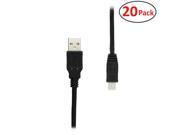 GearIT 20 Pack 6FT Hi Speed USB 2.0 Type A to Mini B Cable Mini USB Data Charging Cable for GoPro 4 3 3 HD PS3 Controller Digital Camera MP3 Player Bla