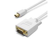GearIT 2 Pack 6ft Mini DisplayPort Thunderbolt 2 Port Compatible to VGA Cable Mini DP to VGA Gold Plated White
