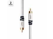GearIt 2 Pack RCA Subwoofer Audio Cable 35 Feet 10.5 Meters Dual Shielded with Gold Plated RCA to RCA Connectors White