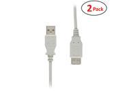 2 Pack 3 ft Hi Speed USB 2.0 Type A Male to Type A Female Extension Cable Lifetime Warranty