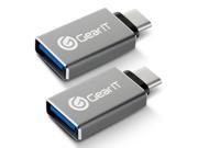 USB C Adapter GearIT 2 Pack USB C male to USB A 3.0 female Smallest Mini Adapter for USB Type C Devices Including New MacBook Pro ChromeBook Pixel Google