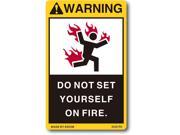 Funny Warning Sticker Caution Vinyl Decal Business Sign for Home Kids Car Motor Fire Label Firefighter Do not Set Yourself on Fire New Decals Labels Stickers Si