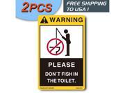 2PCS Warning Decals for Restroom Toilet Washroom WC Bathroom Wall Window Door Yellow Vinyl Decor Funny Sticker Sign Art Home Security Signs Ediom Decal Stickers