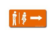 Orange WC Decal Sticker Sign Signs Symbol Stickers Man Woman Board Fit Toilet Adhesive Molded Plastic Decor Toilet Washroom Restroom Powder Room